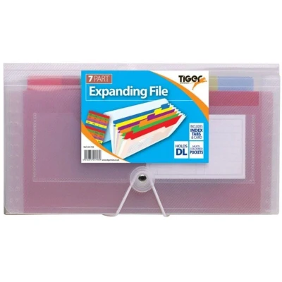 Image of Tiger Rainbow Expanding File Polypropylene DL 7 Part Clear