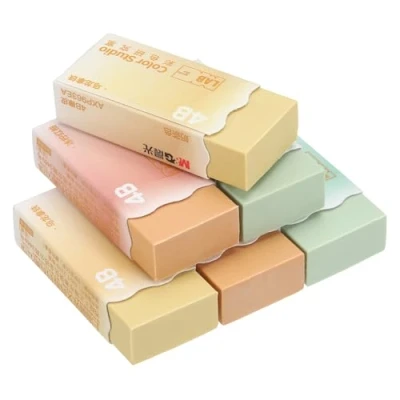 Image of M&amp;G 6 Pack Erasers, Pencil Erasers Large Eraser Cute Soft Block Easy to Clean Durable Bulk for 2B 4B Sketching Drawing Artists Teacher Pencils Carving Stamps, 3 Pastel Color