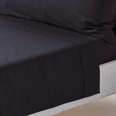 Image of HOMESCAPES Pure Egyptian Cotton Flat Sheet 200 TC 400 Thread Count Equivalent Bed