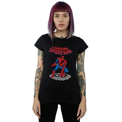 Image of Marvel Women&#039;s The Amazing Spider Man T Shirt Black Large