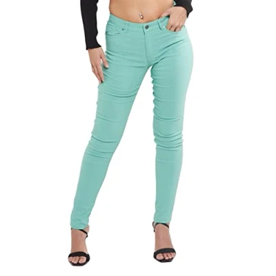 Image of MYT Womens Ladies Skinny Super Stretch Chinos Mint Green viscose Size 14 Regular