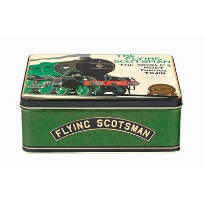 Image of Elite Gift Boxes Flying Scotsman Deep Rectangular Tin 195 x 154 75mm