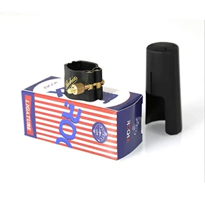 Image of Rochix Leather Ligature with Copper Sheet and Plastic Cap for Soprano Saxophone Sax