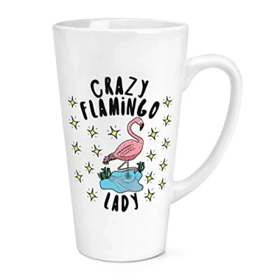 Image of Crazy Flamingo Lady Stars 17oz Large Latte Mug Cup