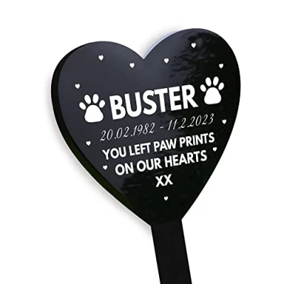 Image of RED OCEAN Personalised Pet Plaque Grave Stake Dog Puppy Handmade Keepsake Memorial Gift Family