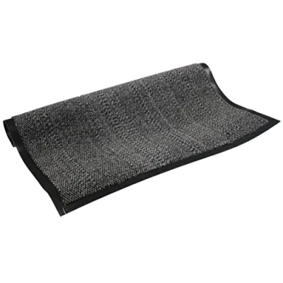 Image of JVL Grey Black Heavy Duty Barrier Anti Slip Door Floor Mat 80 x 120cm