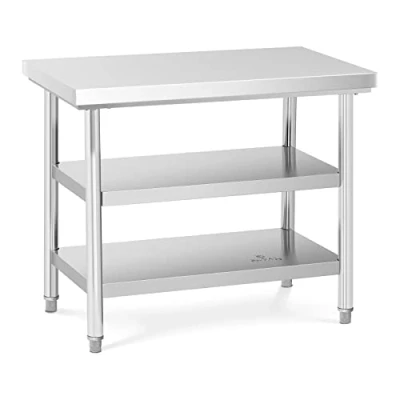 Image of Royal Catering RCWT 100X60 3L E Stainless Steel Gastro Working Table 100x60cm 600kg (3 levels, 25cm tall, 4.8cm)