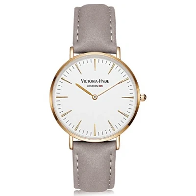 Image of VICTORIA HYDE Classic Minimalist Women Men Unisex Watches Analog Quartz Detachable Genuine Leather Strap Wristwatch Mother&#039;s Day Gifts