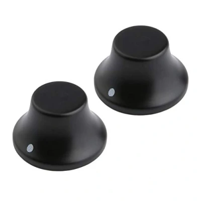 Image of KAISH 2 Pack Wood Knobs LP/Strat Style Bell Guitar Bass Top Hat Knob with Indicator Dot Ebony