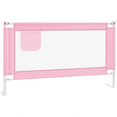 Image of vidaXL Toddler Safety Bed Rail Pink 140x25 cm Fabric