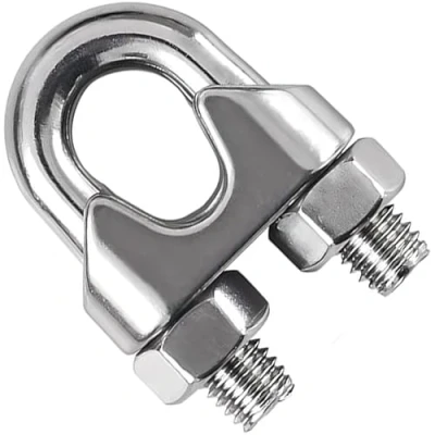 Image of Wire Rope Clamp for 11mm Cable (Pack of: 2) U Bolt Saddle Clips DIN 741 Galvanised Steel Clip Fastener DIYUK