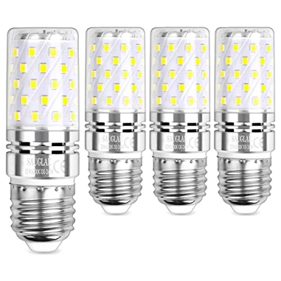 Image of SAUGLAE LED Corn Bulbs, E27 Edison Screw, 12W, 1450Lm, 6000K Daylight White, Not Dimmable, Pack of 4