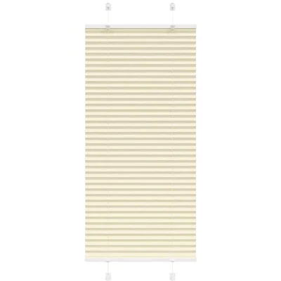 Image of vidaXL Pleated Blind Cream 65x100 cm Fabric Width 64.4 Polyester