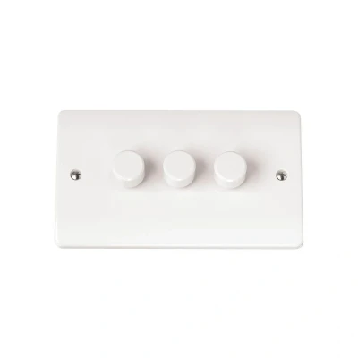 Image of Click Mode 3 Gang 100W 2 Way Polar White Dimmer Switch