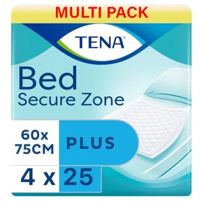 Image of TENA Bed Plus Secure Zone 60cm x 75cm 4 Pack of 25