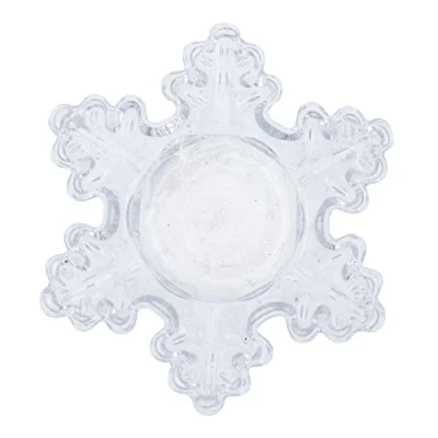 Image of Gisela Graham Glass Snowflake Tealight Holder