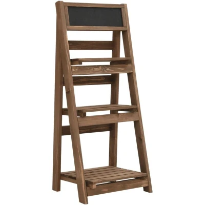 Image of vidaXL 3 Tier Plant Stand with Blackboard 40x30x90 cm Solid Fir Wood