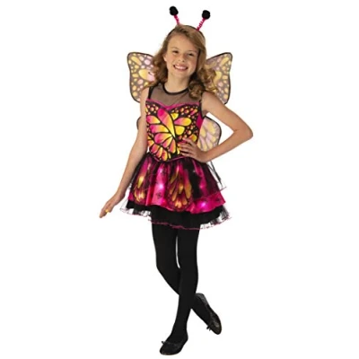 Image of Rubies 702125 M Butterfly Costume with Light, Pink, Yellow, Black,