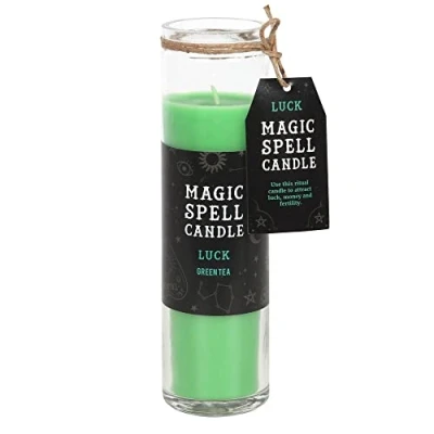 Image of Something Different Magic Spell Luck Green Tea Candles (21cm x 6cm 6cm) (Green)