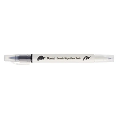 Image of Pentel Brush Sign Pen Twin Tip Black Pack of 10