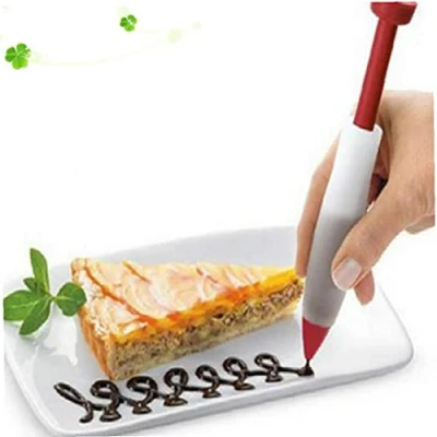 Image of TOSSPER 1pc Cream Decorating Syringe Silicone Pastry Chocolate Painting Pen Cake Cookie Ice Decoration Pens