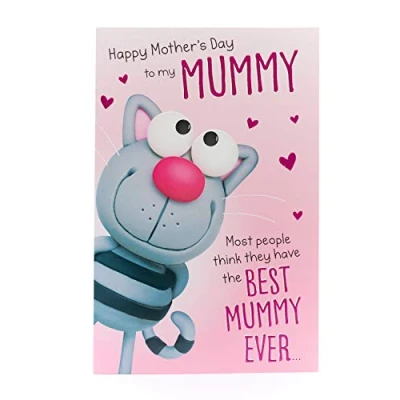 Image of UK Greetings Mother&#039;s Day Card With Envelope Cat Cartoon Design