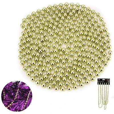 Image of Christmas Tree Gold Beads Luxury Beads, 2.7M Party Decoration Bead Garland for New Year Hanging Ornaments