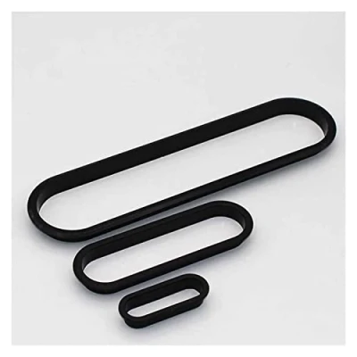 Image of Sparrow Angel Desk Cable Grommet 4pc Plastic Table Outlet Oval Plug Cover For PC Wire Holder Cabinet Vent Hole Decor Handle Furniture Hardware (Color : L black)