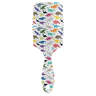 Image of Linomo Hair Brush Cute Dinosaur Colorful Air Cushion Massage Comb for Women Kids, Nylon Wet Dry Curly