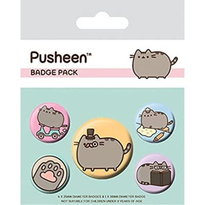 Image of Pyramid International BP80623 Multi Color 10 x 12.5cm Pusheen Fancy Badge Pack, Card, Color,