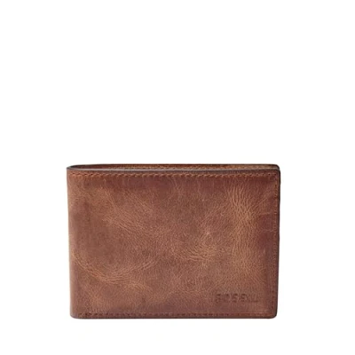 Image of Fossil Men&#039;s Leather Slim Minimalist Bifold Front Pocket Wallet, Derrick Brown, One Size