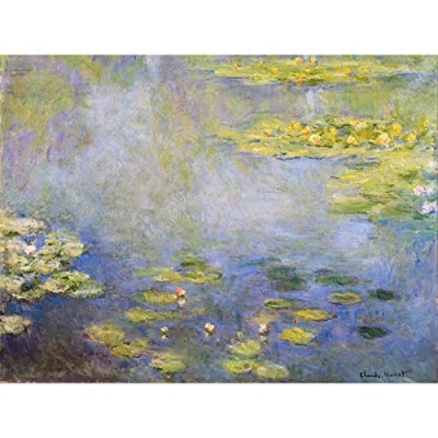 Image of Fine Art Prints Claude Monet Waterlilies Large Print Poster Wall Decor Premium Mural, Unframed Paper 18X24, 18 x 24 inches