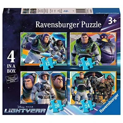 Image of Ravensburger Disney Pixar Buzz Lightyear Jigsaw Puzzles for Kids Age 3 Years Up 4 in a Box (12, 16, 20, 24 Pieces)
