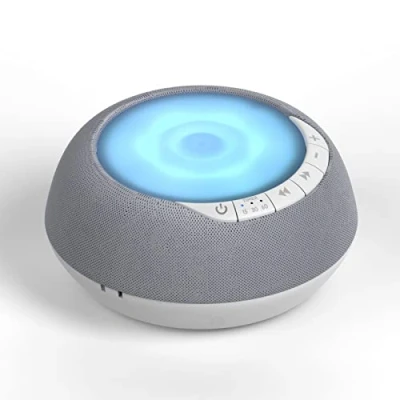 Image of i box White Noise Machine with Nightlight, Portable Rechargeable for Babies and Adults, Relaxation Meditation Sounds Calming Sleep Aid Grey