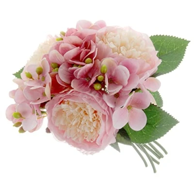 Image of Corsage Creations Peony &amp; Hydrangea Bush Pink Mix (28cm long)
