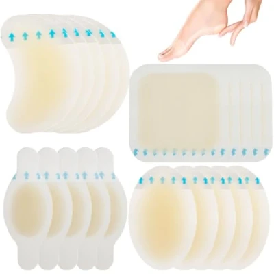 Image of 20 Pieces Blister Plasters for Feet Hydrocolloid Plaster Bandages Gel Cushion Pads Sterile Adhesive Wound Dressing Heel Foot Toe Toes and Guard Skin (Multiple)