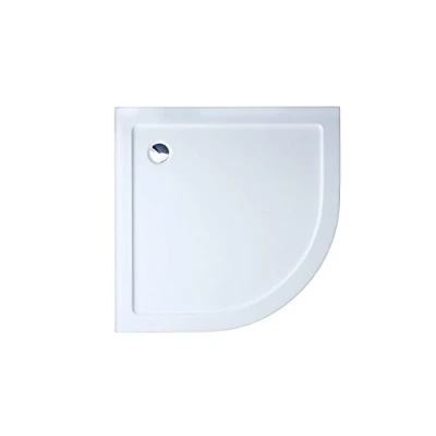 Image of Durovin Bathrooms 1000 x 40mm Shower Tray Various Sizes, Acrylic Glossy White Finish, Quadrant Shape