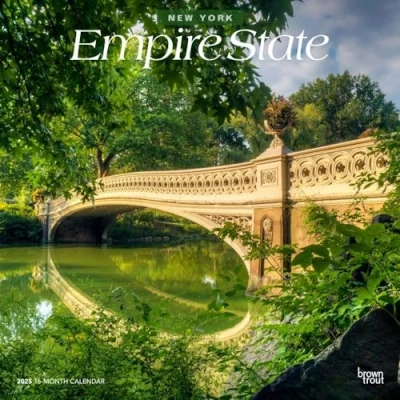 Image of Empire State New York Places 2025 12 x 24 Inch Monthly Square Wall Calendar Plastic Free BrownTrout USA United States of America Northeast Nature