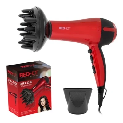 Image of Redhot Professional Hair Dryer with Diffuser Red