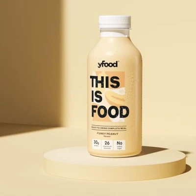 Image of yfood Funky Peanut, tasty meal replacement, THIS IS FOOD drink, 34g of protein, 26 vitamins and mineral (12 x 500ml)