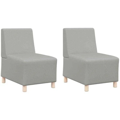 Image of vidaXL Sofa Chair 2 pcs Cloud grey 55 x 74 82 cm Fabric