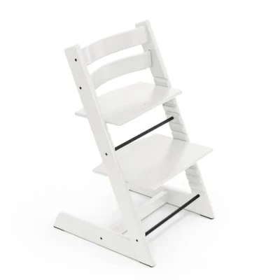 Image of Stokke Tripp Trapp Chair, White Adjustable, Convertible Chair for Toddlers, Children &amp; Adults Convenient, Comfortable Ergonomic Classic Design