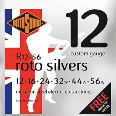 Image of Rotosound R Roto electric guitar nickel plated set Custom gauge 12 56 R12
