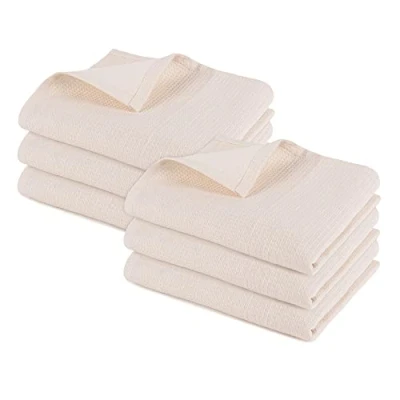 Image of Pagnanno Hotel Quality Kitchen tea Towels &amp; Waffle Weave towel Professional Cotton 45 x 70 cm Absorbent Fast Drying Dish Towels, and Bar (Pack of 6 (45x70cm), Beige)