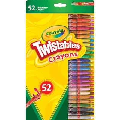 Image of CRAYOLA Twistables Colouring Crayons Assorted Colours (Pack of 52), Simply Twist for More Fun No Need to Sharpen! Ideal Kids Aged 3+