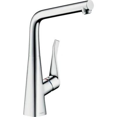 Image of hansgrohe Metris kitchen tap 320 with selectable swivel range, chrome 14822000