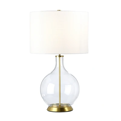 Image of Orb Table Lamp with Round Shade Aged Brass