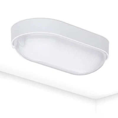 Image of Oktaplex lighting LED Base Oval Light Bulkhead IP65 4000 K Neutral White 800 lm 9 W Replaces 60 Walllight for Basement