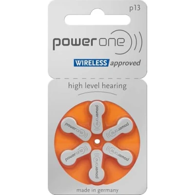 Image of 6 x Varta P13 PowerOne Type 13 / ORANGE Hearing Aid Batteries 1.45V PR 48 Made in Germany Latest Generation