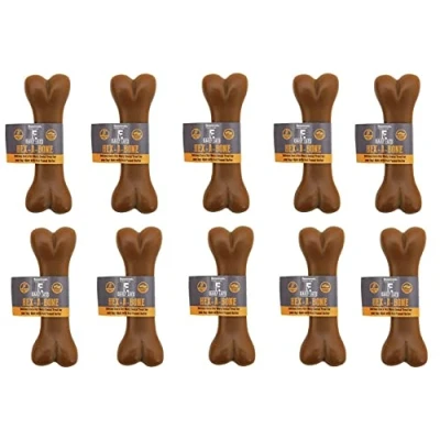 Image of 10 PACK DAILY EATS HEX A BONE DOG MEATY DENTAL PEANUT BUTTER TREAT 90251